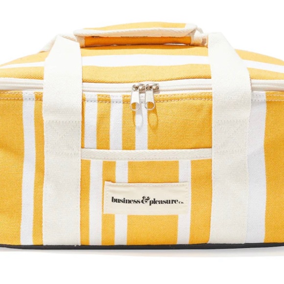 Business & Pleasure Other - Business and Pleasure Co. Cooler Bag Yellow & White Stripe New